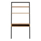 Two-Tone Leaning Ladder Desk - Black and Oak Finish