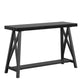 Rustic X-Base Accent Tables - Black Finish, End Table, Coffee Table, and Sofa Table Set