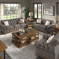 Tufted Rolled Arm Chesterfield Loveseat - Gray Polishad Microfibar