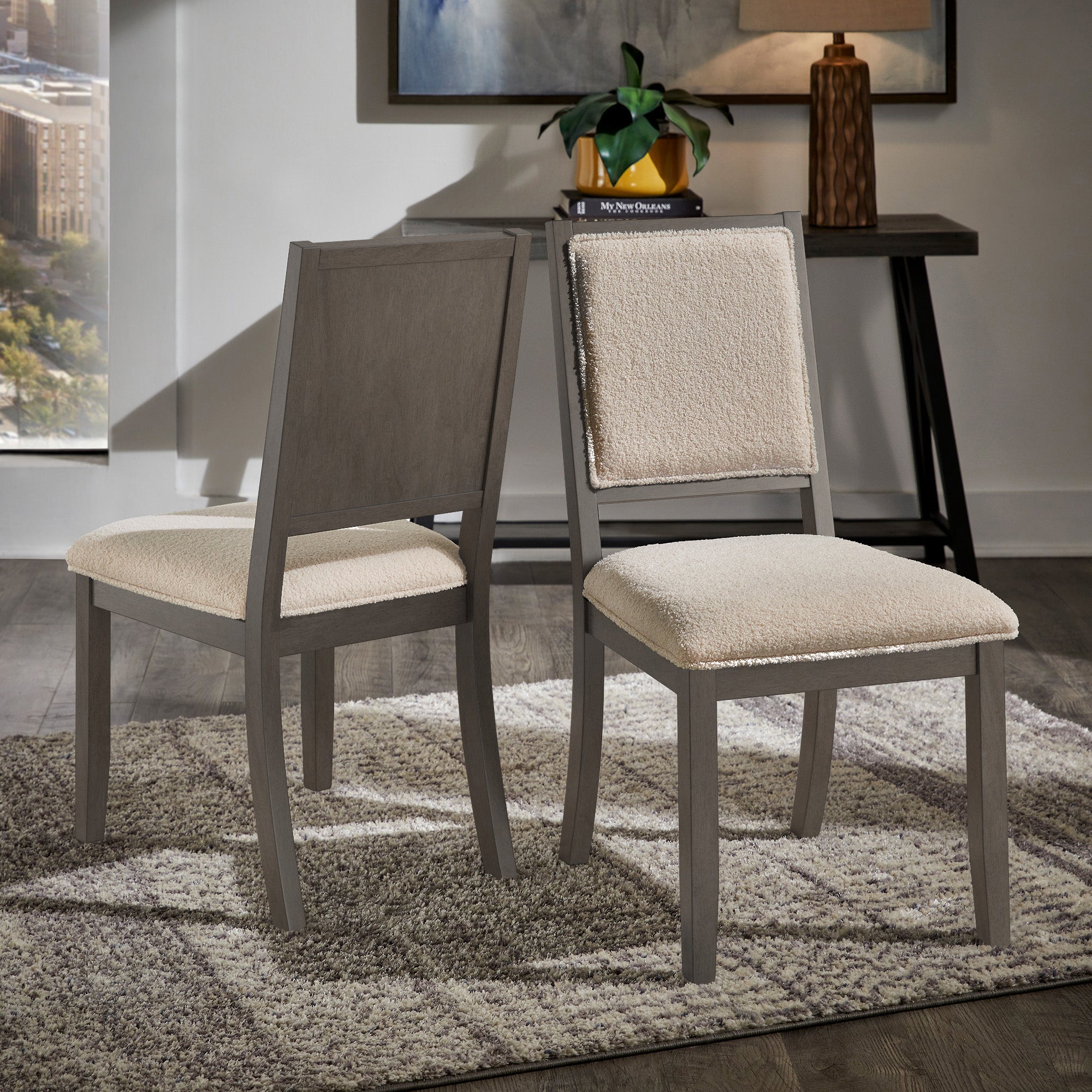 Online Gray Fabric Dinning chairs (Set of 2)