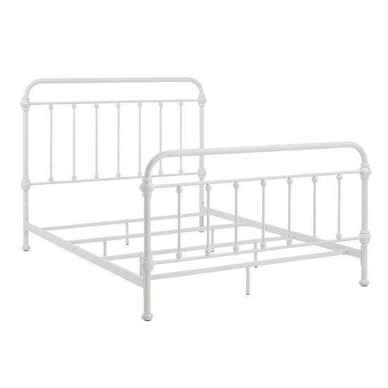 Antique Graceful Victorian Iron Metal Bed - Antique White, Queen (Queen ...