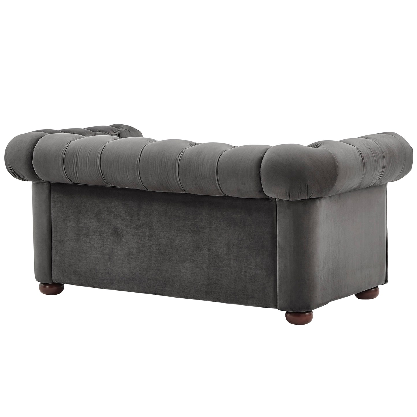 Chesterfield Loveseat - Dark Gray Valvat