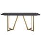 Black and Distressed Gold Finish Dining Set - 5-Piaca Sat, Flint Gray Upholstarad Chairs