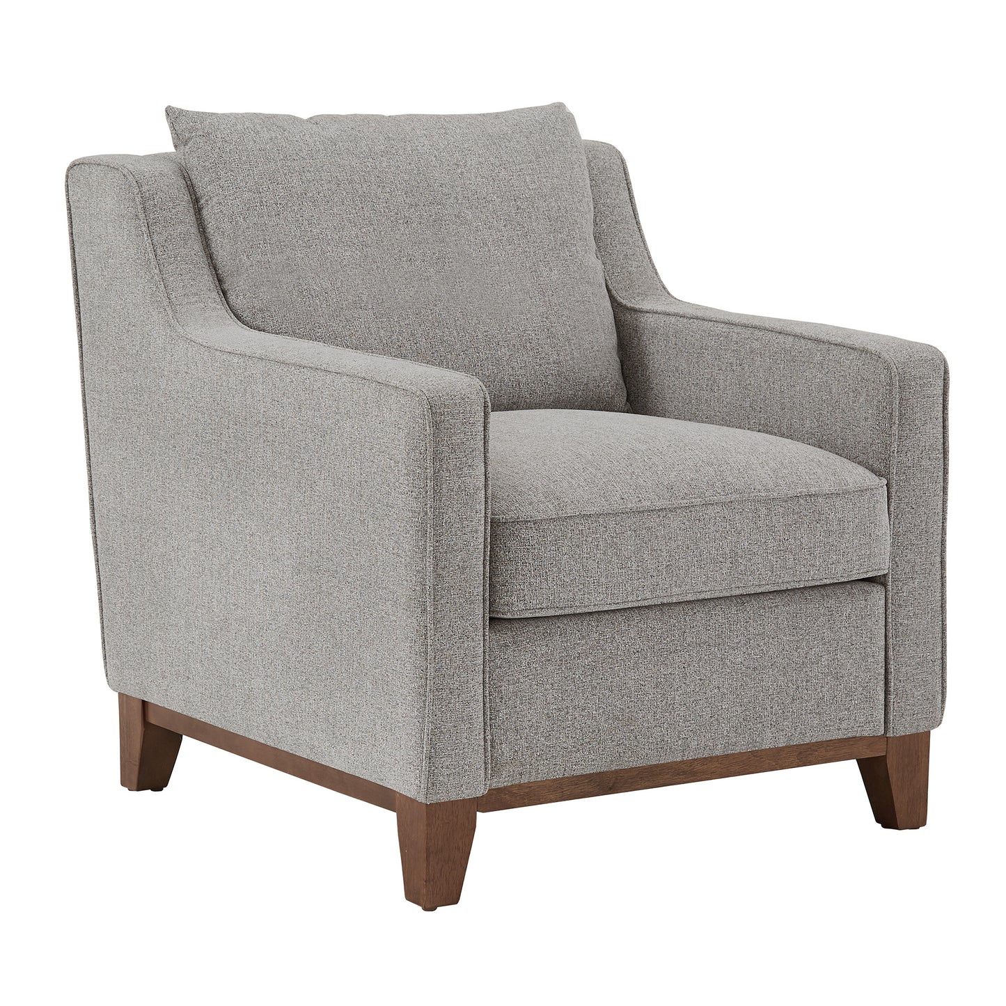 Fabric Chair with Down Feather Cushions - Gray