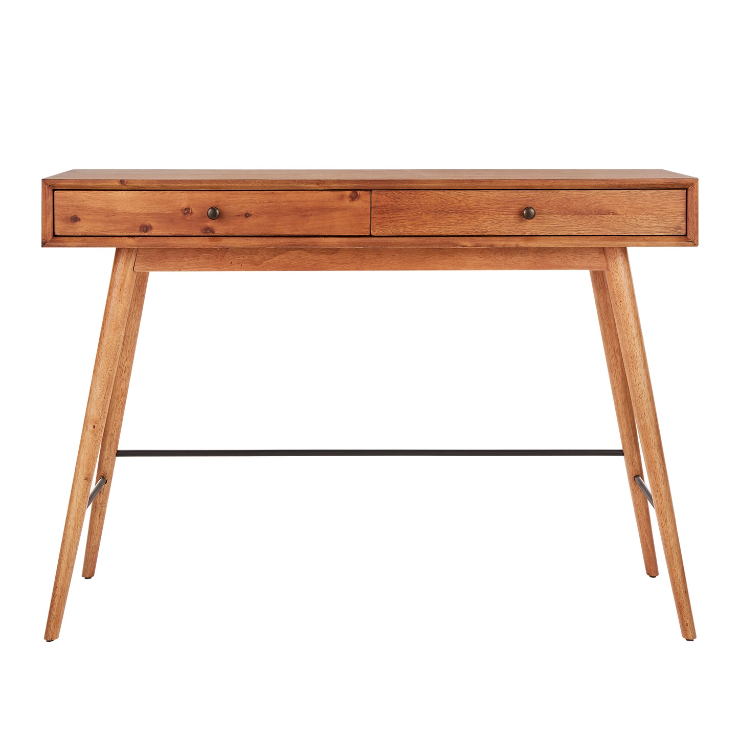 Wood 2-Drawer TV Stand Console Table - Brown