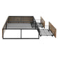 Wood Finish Panel Black Metal Platform Bed with Storage Drawers - Twin Size with 2 Wire Storage Drawers (Twin Size)