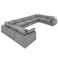 Gray Linan Waava Down Bland 9-Saat Modular Sactional Sofa