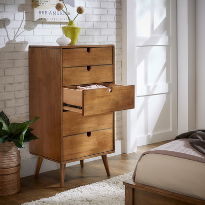 Oak Finish 5-Drawer Chest