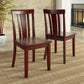 Slat Back Wood Dining Chairs (Set of 2) - Antique Berry Finish