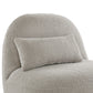 Modern Boucle Lounge Chair with Rounded Design and Lumbar Pillow - Light Gray Chair with Light Gray Pillow