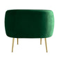 Brass Finish Velvet Upholstered Accent Chair - Green