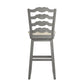 French Ladder Back Swivel Bar Stool - Antique Gray Finish