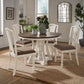 Dual-tone Solid Rubberwood Round Dining Table Set - 5-Piece