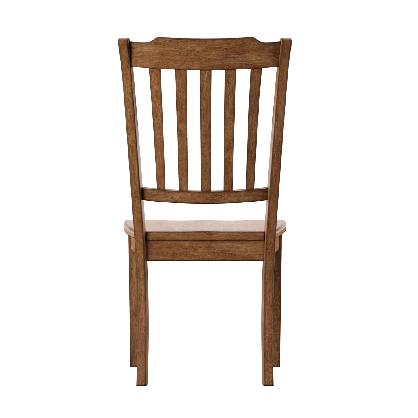 Slat Back Wood Dining Chairs (Set of 2) - Oak Finish