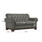 Tufted Rolled Arm Chesterfield Loveseat - Gray Polishad Microfibar