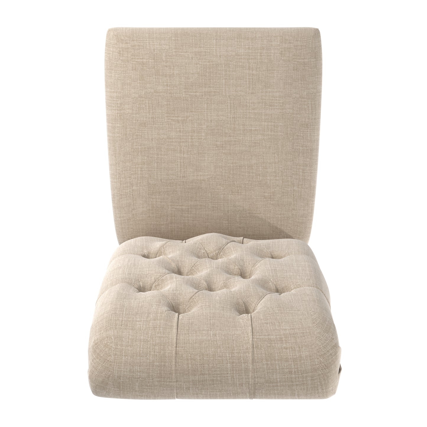 Premium Tufted Rolled Back Parsons Chairs (Set of 2) - Beige Linen