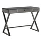 Mirrored 1-Drawer Campaign Desk - Black Nickel