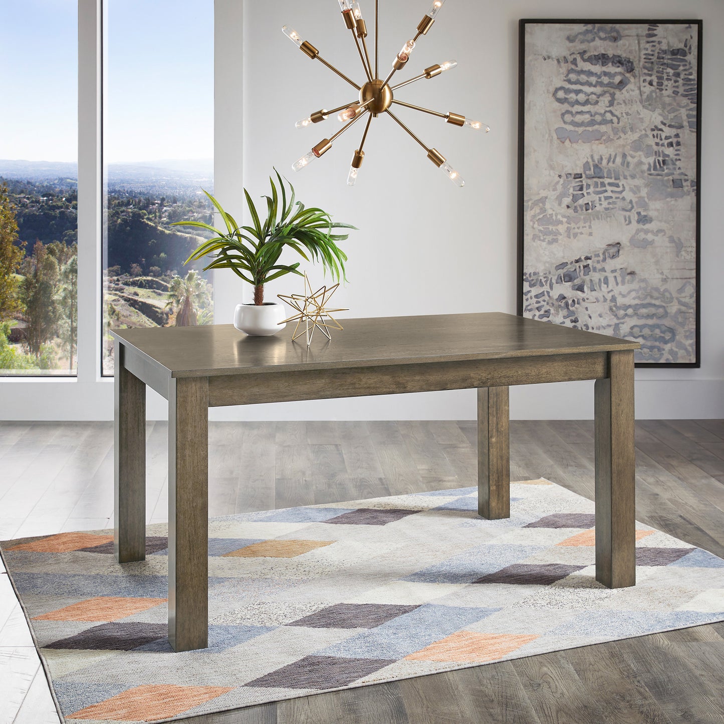 60" Wood Finish Parson Dining Table - Gray