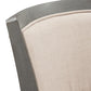 Upholstered Back Swivel Stool - 24" Countar Haight, Antiqua Gray Finish, Baiga Linan