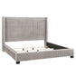 Wingback Upholstered Bed - Light Dove Gray Velvet, King Size