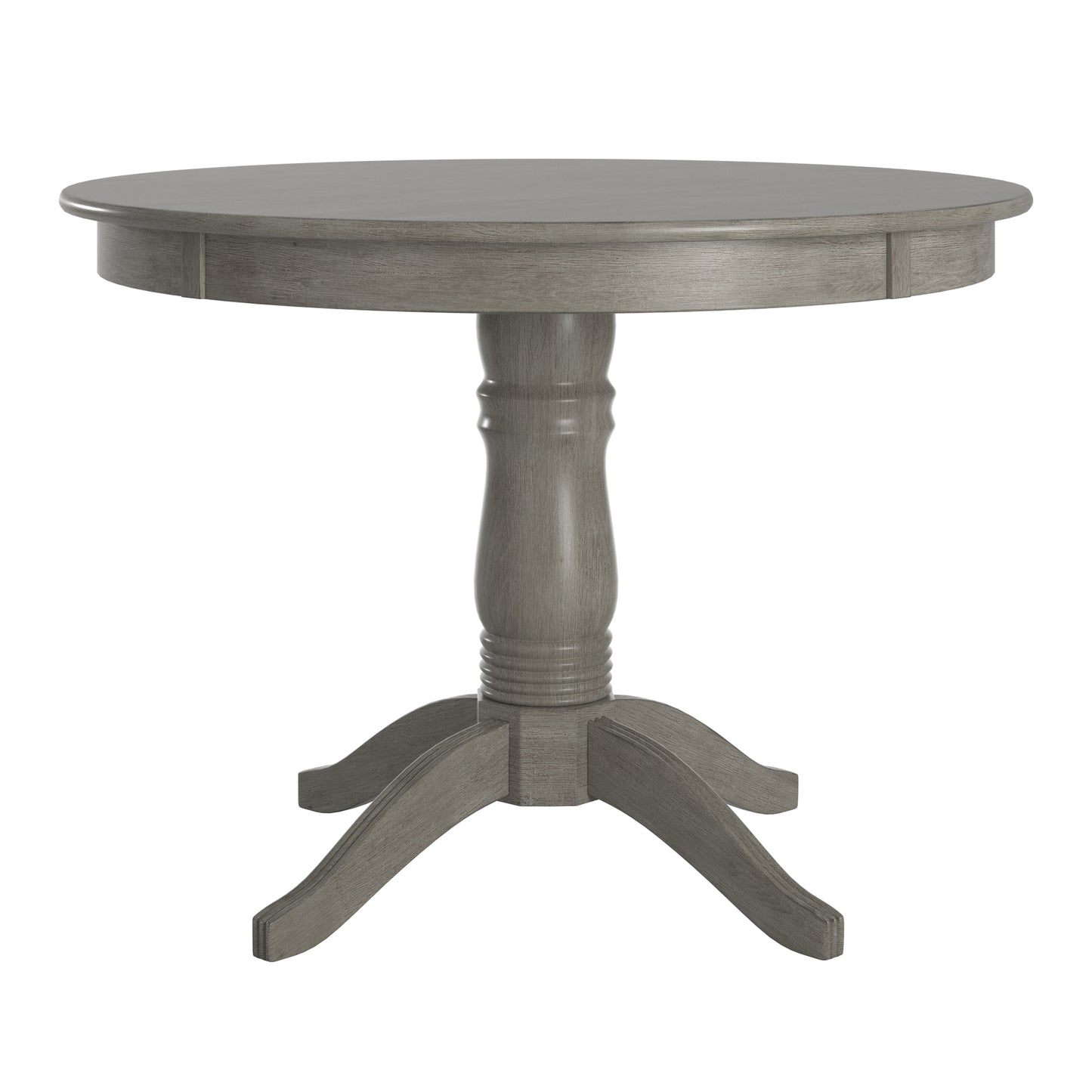 Round Pedestal Base Dining Table - Antiqua Gray Finish