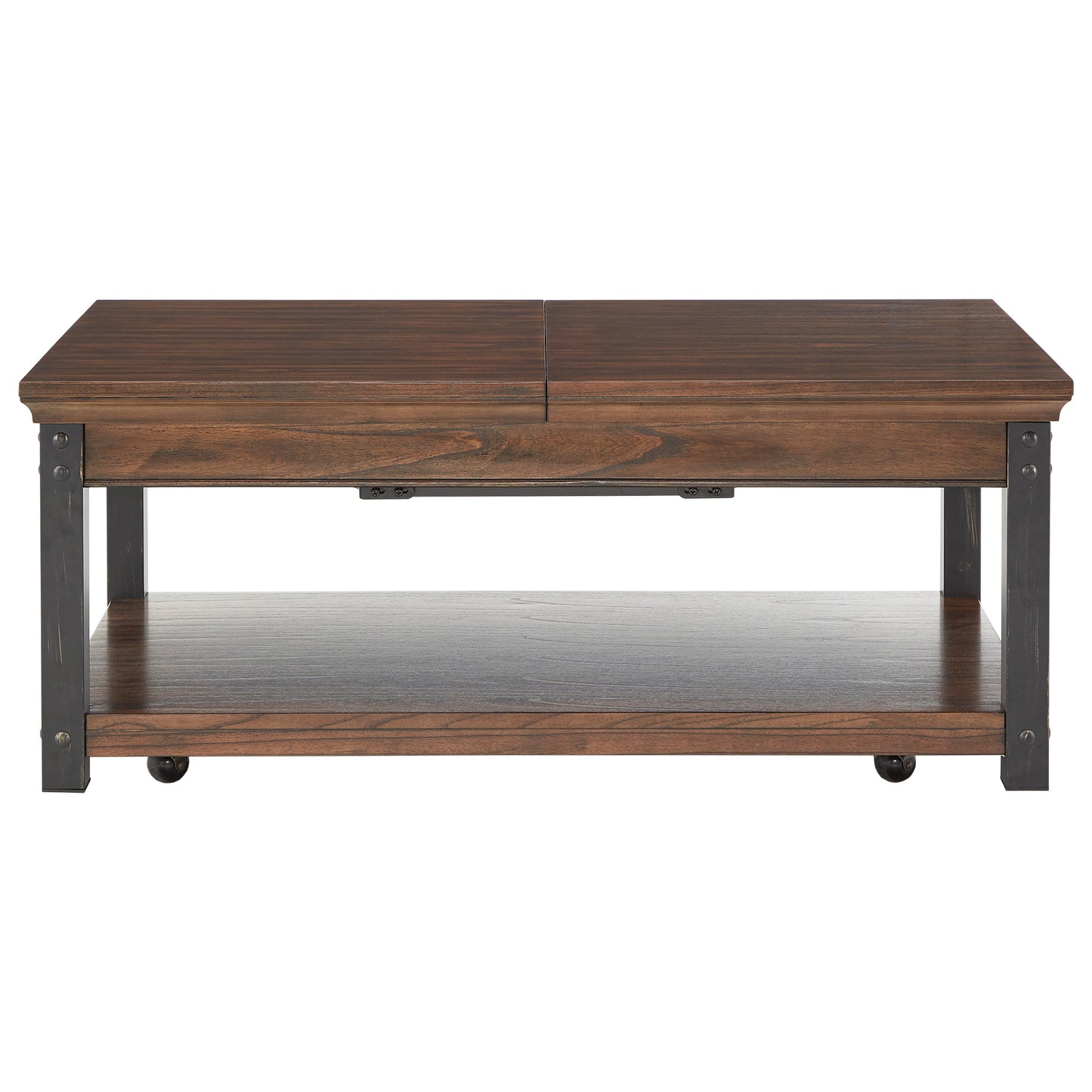 Wood Finish Lift-Top Coffee Table - Dark Cherry Finish