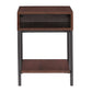 Two-Tone Rectangular End Table with USB Port - Walnut Finish