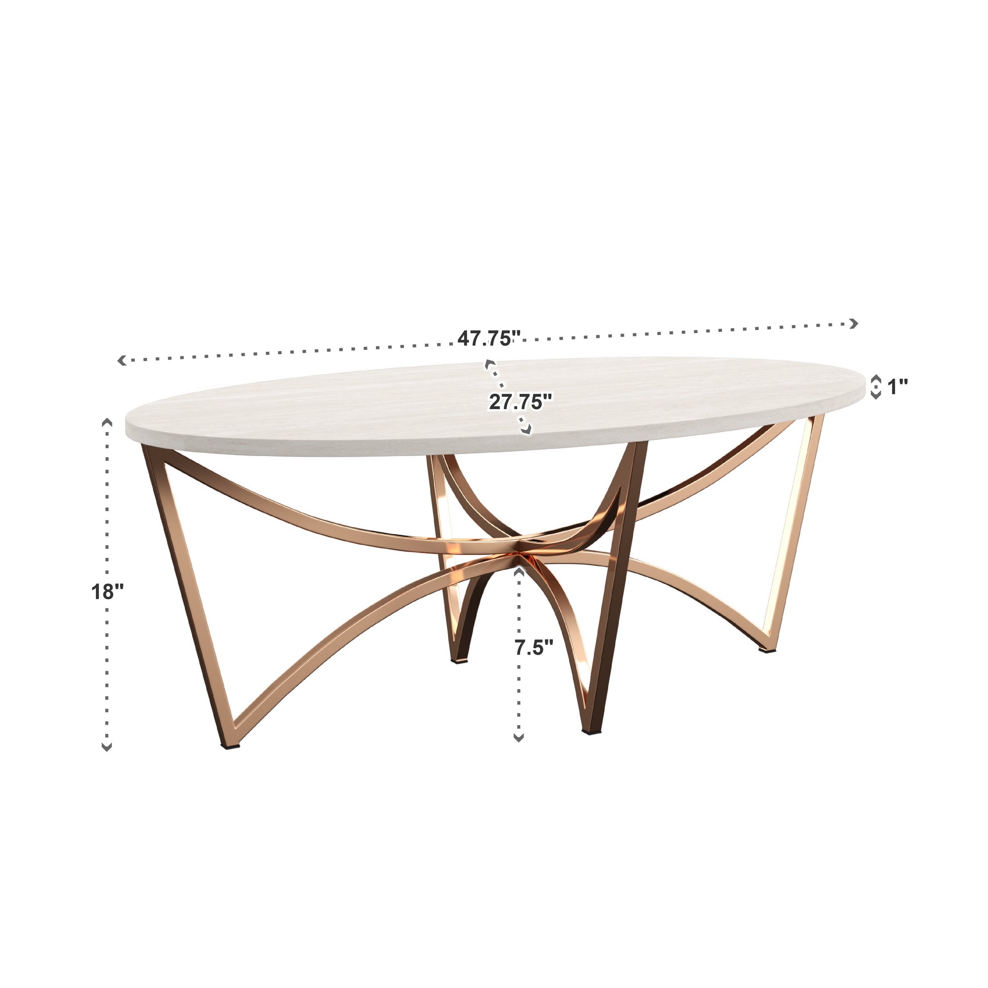Gold coffee table with white marble top online