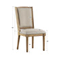 Round 5-Piece Dining Set - Beige Linen, Ornate Chair Backs