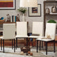 Metal Upholstered Dining Chairs - White Faux Leather, Set of 4