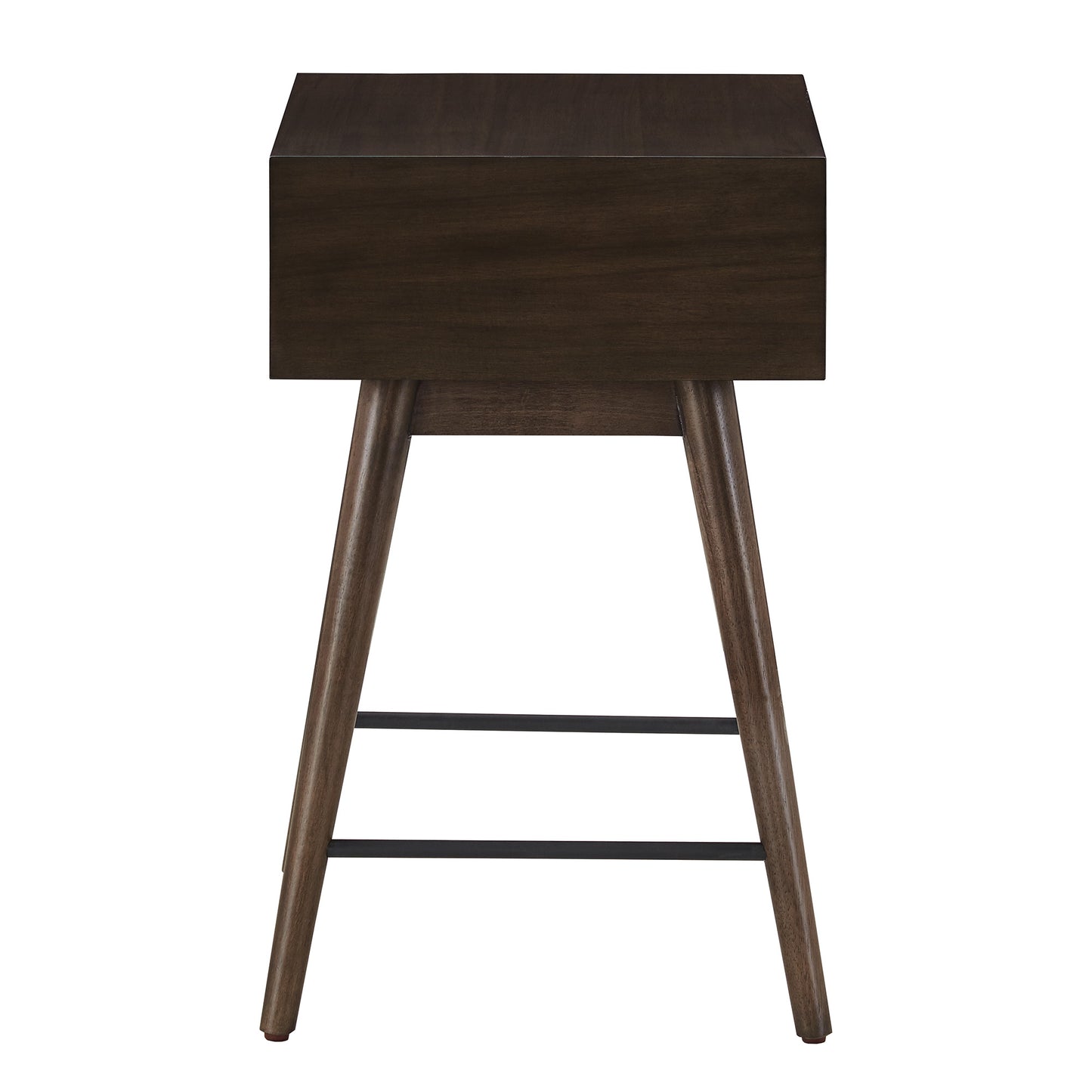 Wood 1-Drawer End Table - Dark Walnut Finish