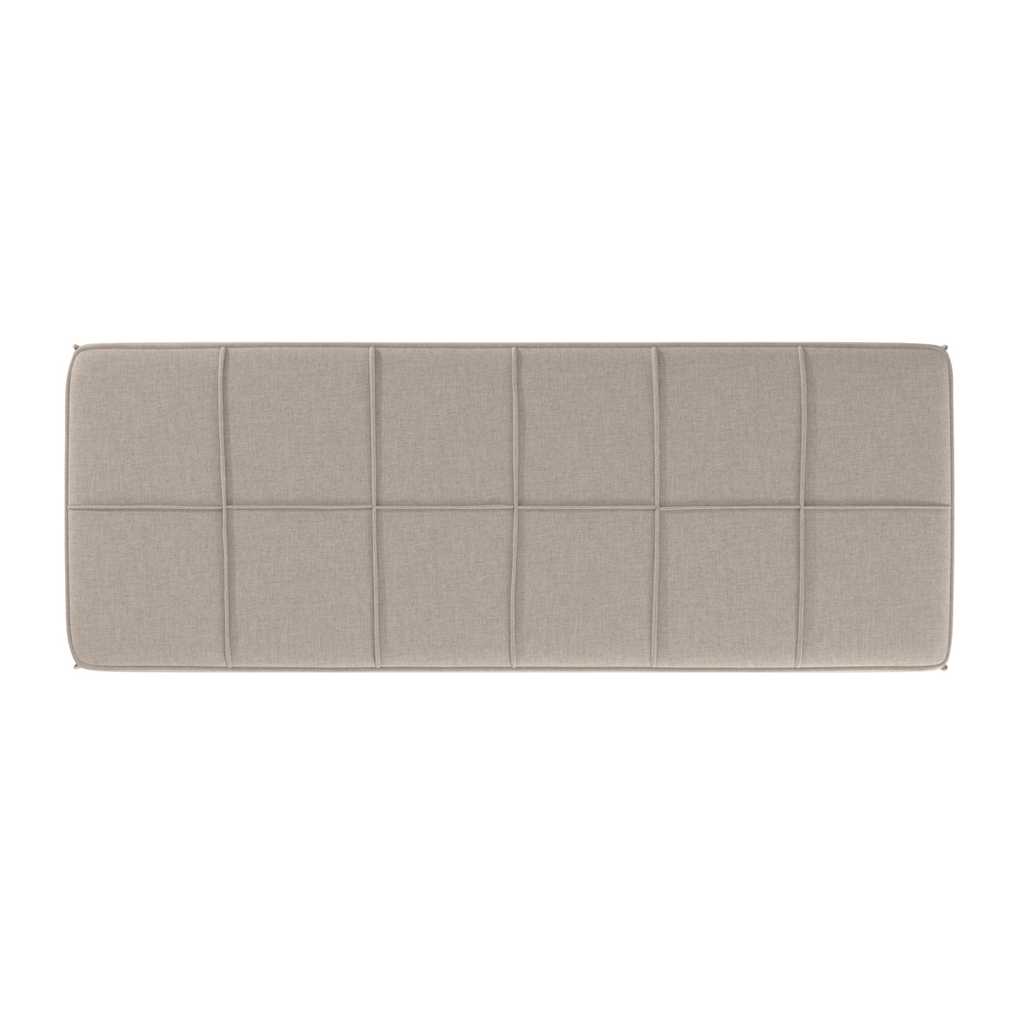 Black Finish Linen Upholstered Bench - Beige