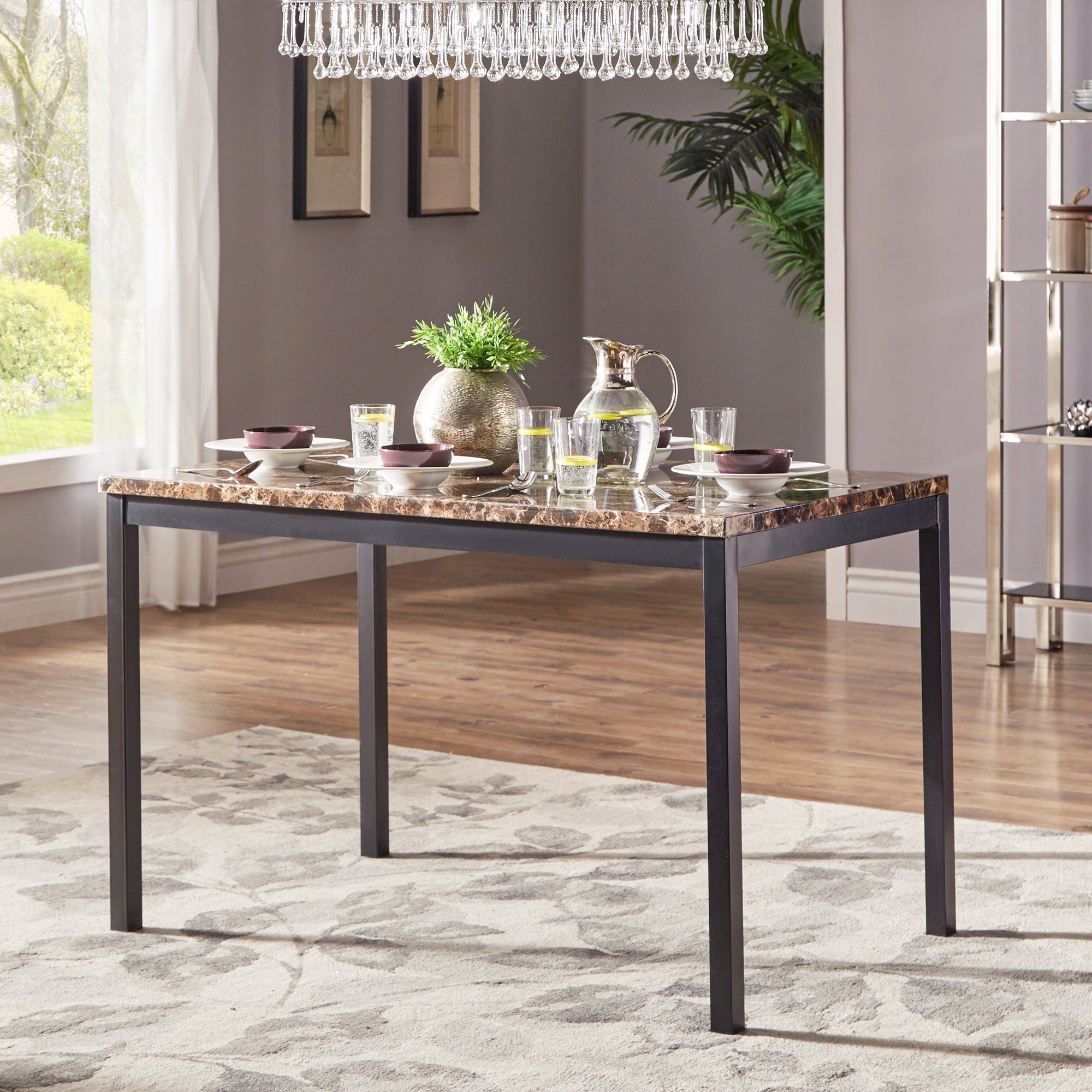 4 person glass online dining table