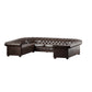 11-Seat U-Shaped Chesterfield Sectional Sofa - Brown Bonded Leather