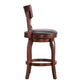 Swivel 24-inch Brown Counter Height Barstool - Brown Faux Leather