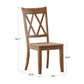 Double X Back Wood Dining Chairs (Set of 2) - Oak Finish