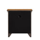 3-Drawer Wood Modular Storage Nightstand with Charging Station - Oak