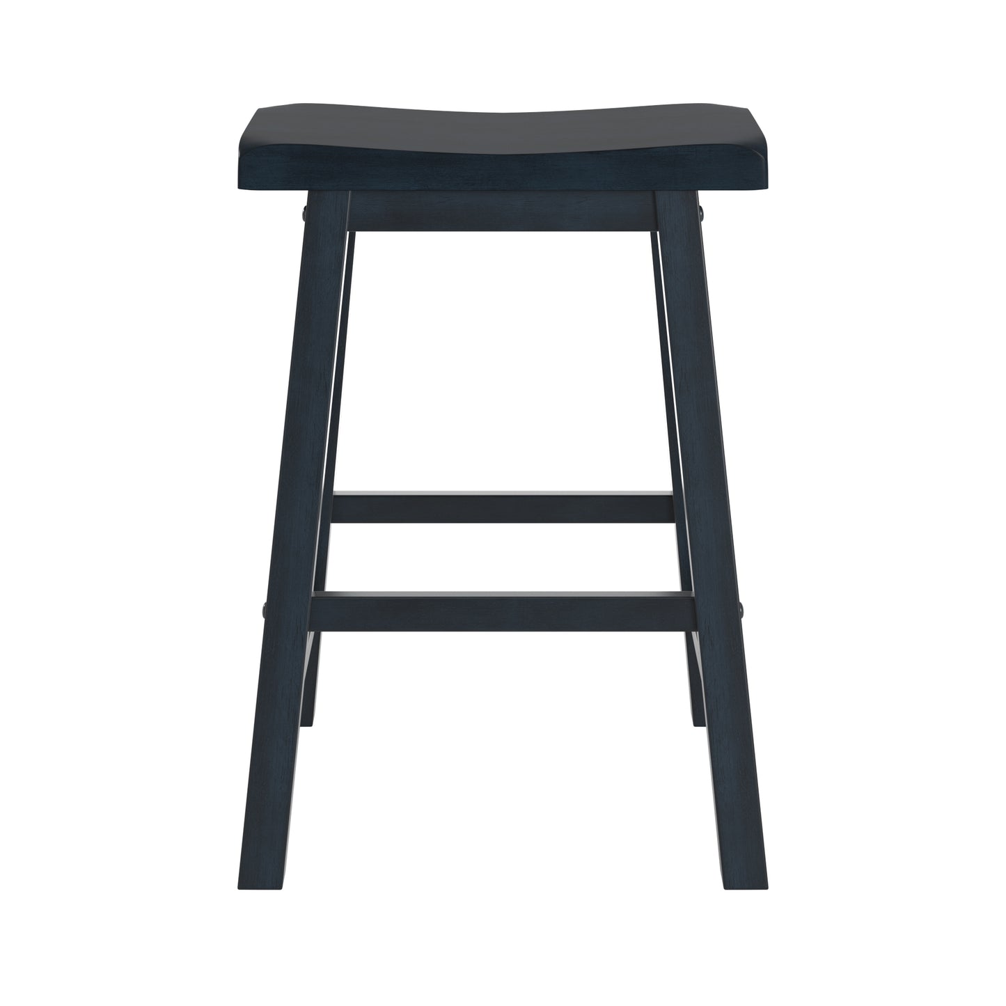 Saddle Seat 24" Counter Height Backless Stools (Set of 2) - Antique Denim Finish