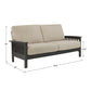 Mission-Style Wood Sofa - Baiga Linan, Dark Gray Finish