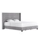 Tufted Linen Wingback Bed - Gray Linen, King