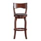 29-Inch High Back Swivel Bar Stool - Brown Faux Leather