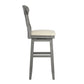 Napoleon Back Wood Swivel Bar Stool - Antiqua Gray Finish