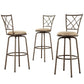 Cross Adjustable Swivel Stools (Set of 3) - Bronze Finish, X-Back