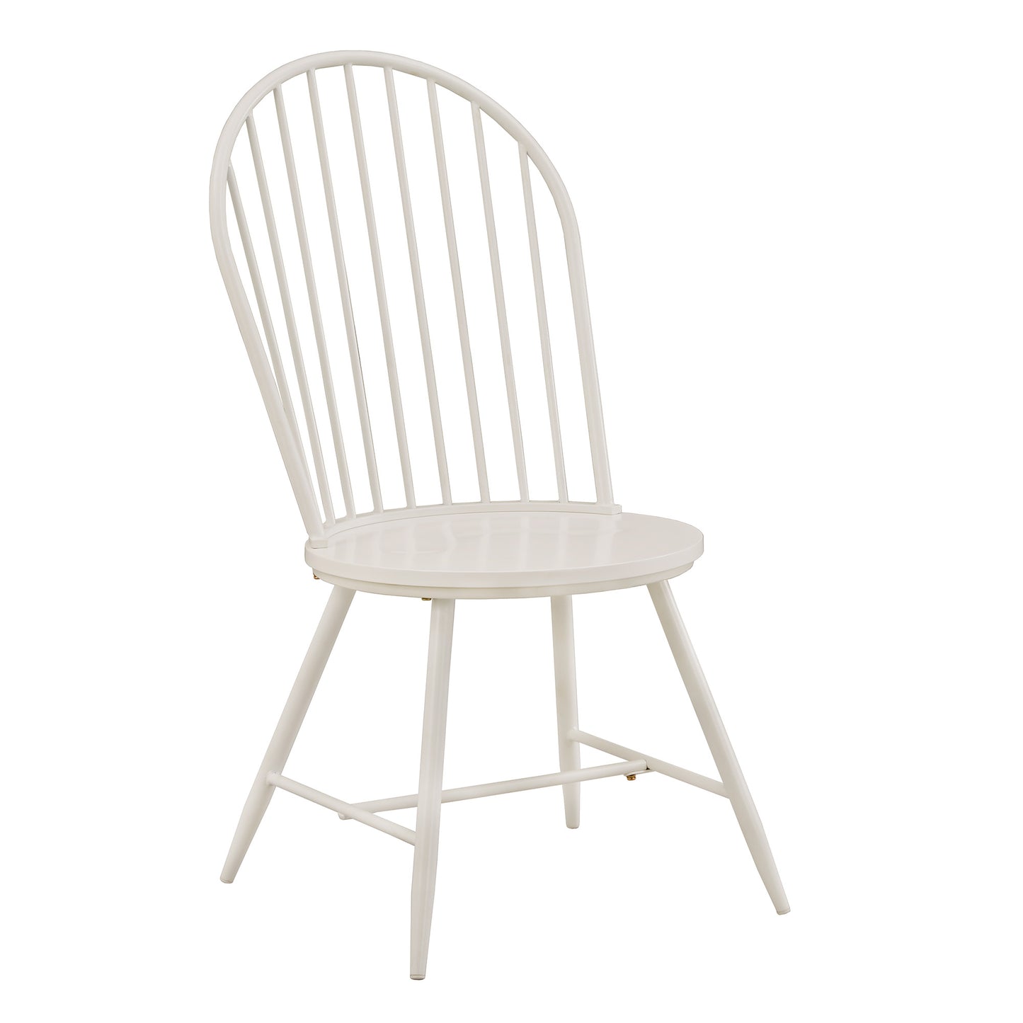 Hoop High Back Windsor Metal Side Chair with Wood Seat (Set of 2) - White