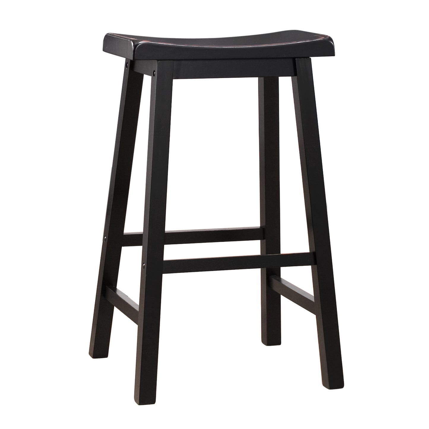 Saddle Seat 29" Bar Height Backless Stools (Set of 2) - Black Sand-Through Finish