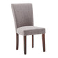 Linen Parsons Dining Chairs (Set of 2) - Espresso Finish, Gray