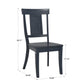 Panel Back Wood Dining Chairs (Set of 2) - Antique Dark Denim Blue Finish