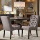 Linen Tufted Wingback Dining Chairs (Set of 2) - Espresso Finish, Gray Linen