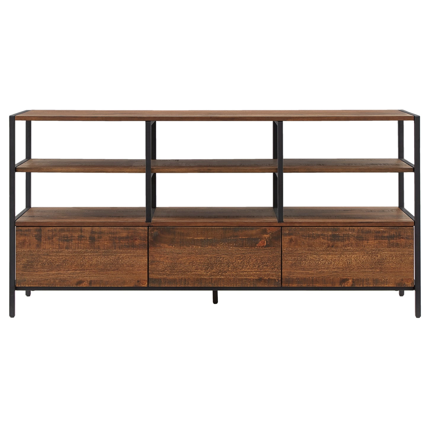 Rustic Brown TV Stand Console Table