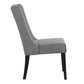 Linen Tufted Wingback Dining Chairs (Set of 2) - Espresso Finish, Gray Linen